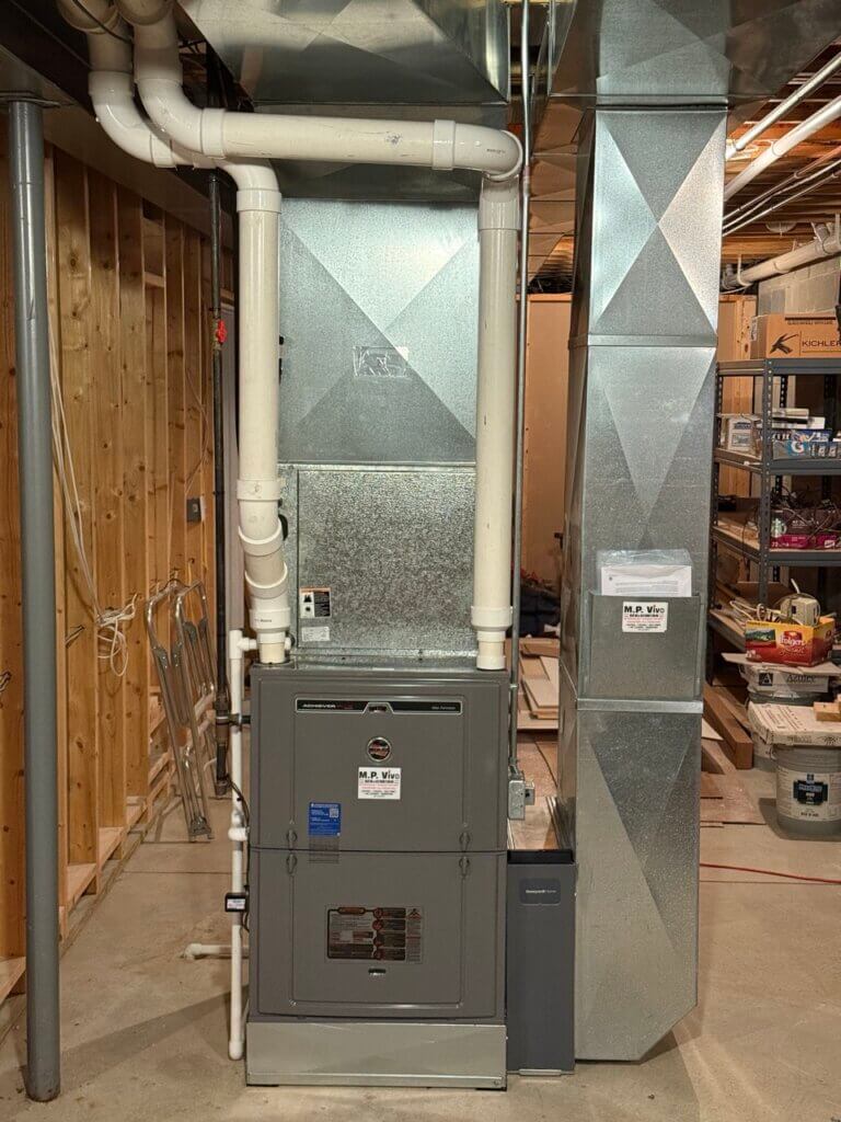 M.P. Vivo Furnace system in basement